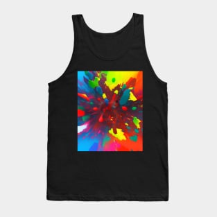 Abstract Colourful Splatter Art Tank Top